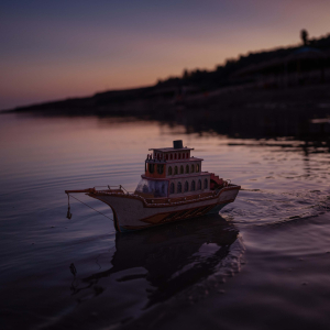 21 December 2019 – A model boat, made by a prisoner, floats on the Dead Sea in Palestine. Prison inmates often make objects to give to their loved ones during family visits.
