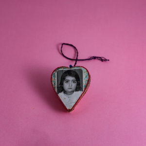 25 November 2017 – A heart-shaped medallion made by a prisoner for his daughter, in Abu Dis, Palestine.