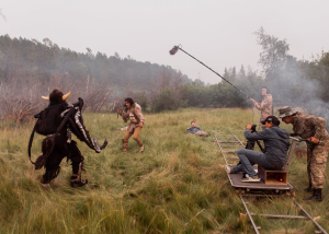 8 August 2019 – A movie crew shoots a scene for The Old Beyberikeen With Five Cows, in which the leading characters do battle with an abaasy, a destructive ancestral spirit, in Sakha, Russian Federation.