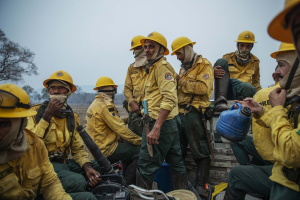 3 October 2020 – IBAMA firefighters are transported to combat a forest fire at the Santa Tereza farm.
