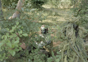 8 August 2020 – Wojtek practices camouflage at a summer military camp in Mrzeżyno, Poland.